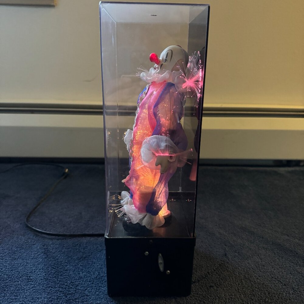 Vintage Retro 1980s Fiber Optic Color Changing Clown Light Lamp & Music Box - Picture 4 of 10